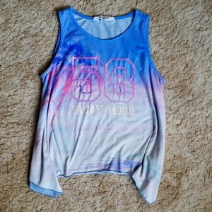 Children's medium blue and pink tank top